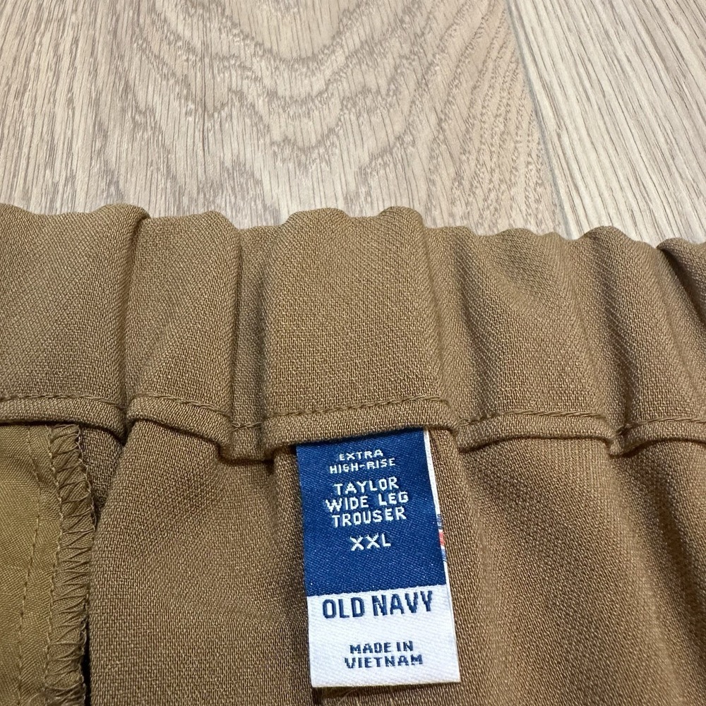NWT Old Navy Taylor Trouser Wide Leg Pants Women XXL Brown Extra High Rise - Picture 6 of 10